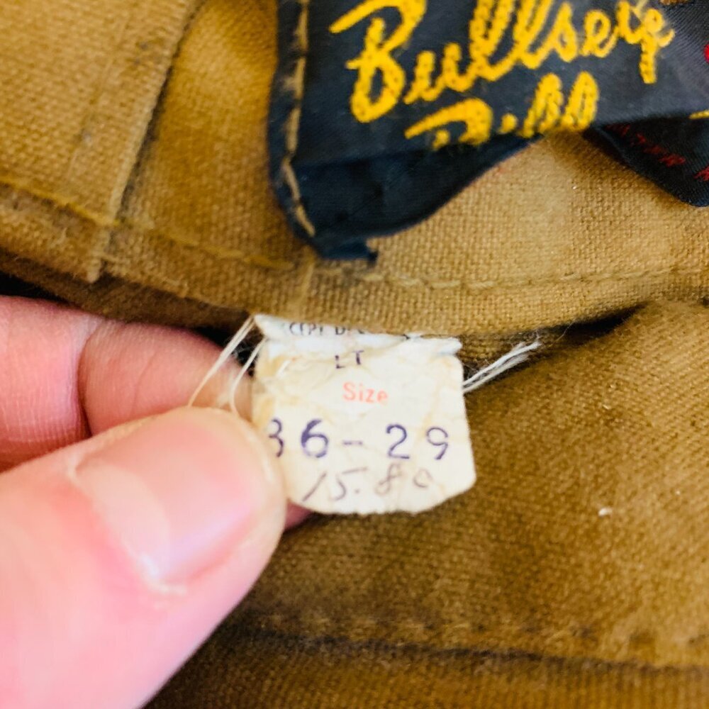 VTG 50s Bullseye Bill Hunting Pants Water Repellent Leather 36x 30 - Picture 10 of 16